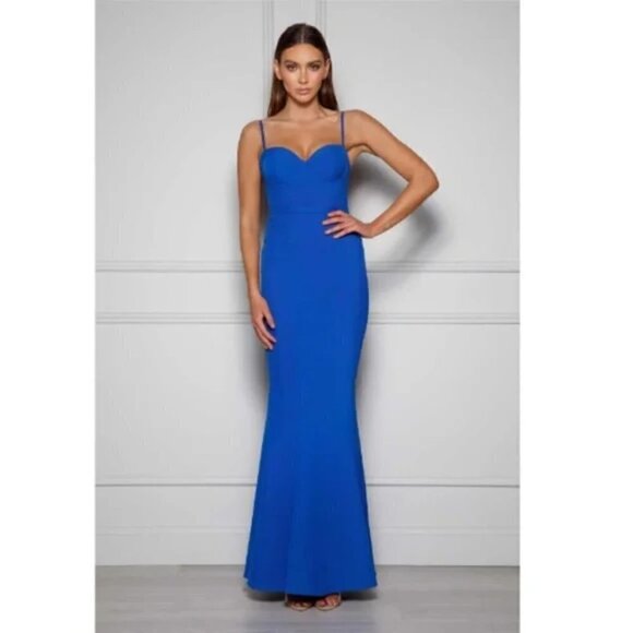 ELLE ZEITOUNE Louisa Underwire Mermaid Gown in Indigo Size Large - Picture 1 of 9